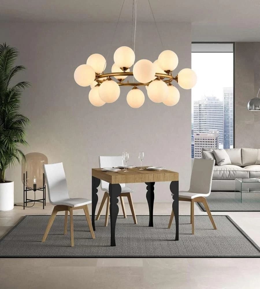 Kovalmax  Lampadario Moderno Bronzo 15 Sfere Pvc Infrangibile Design Soggiorno G9 - 3