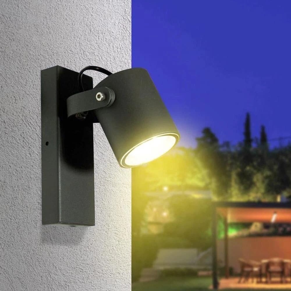 Applique A Parete Faretto Orientabile Attacco Gu10 Lampada Per Muro Esterno - 4