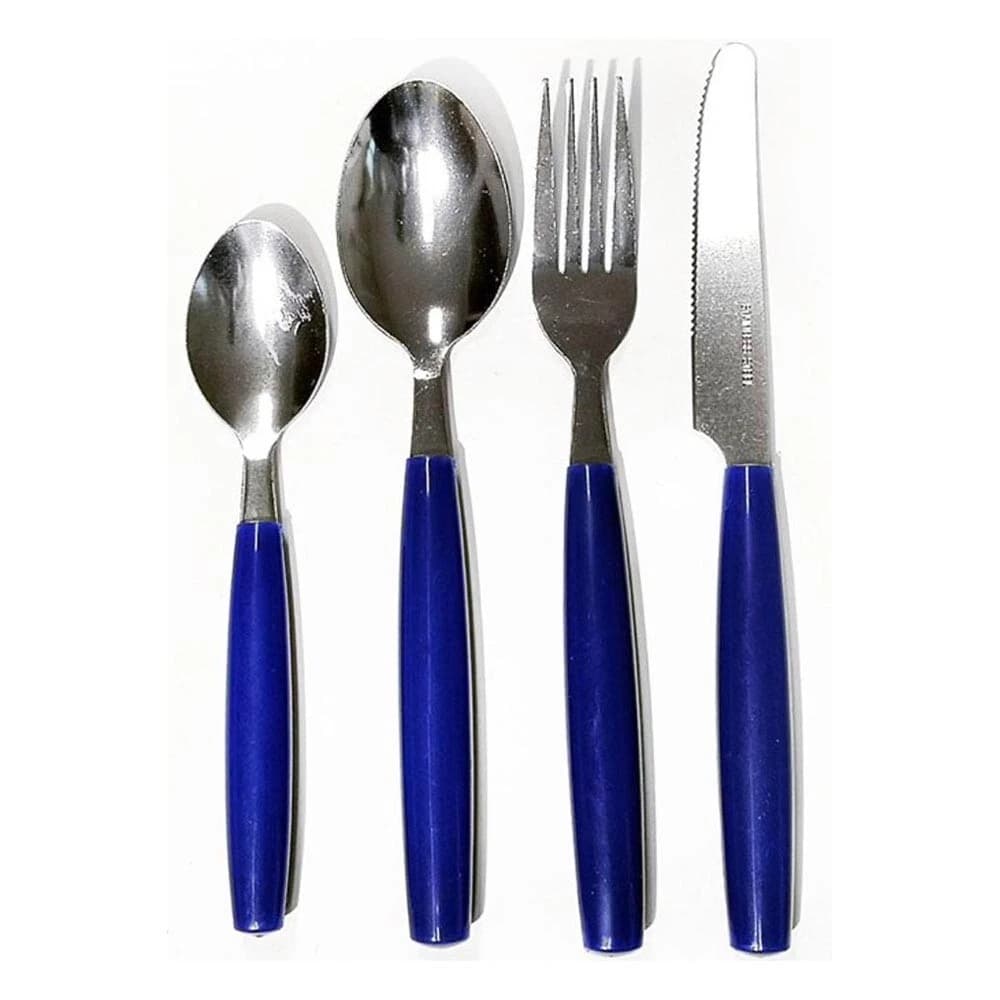 Set 24 Posate In Acciaio Inox Servizio Da Tavola Per 6 Persone Blu - 3