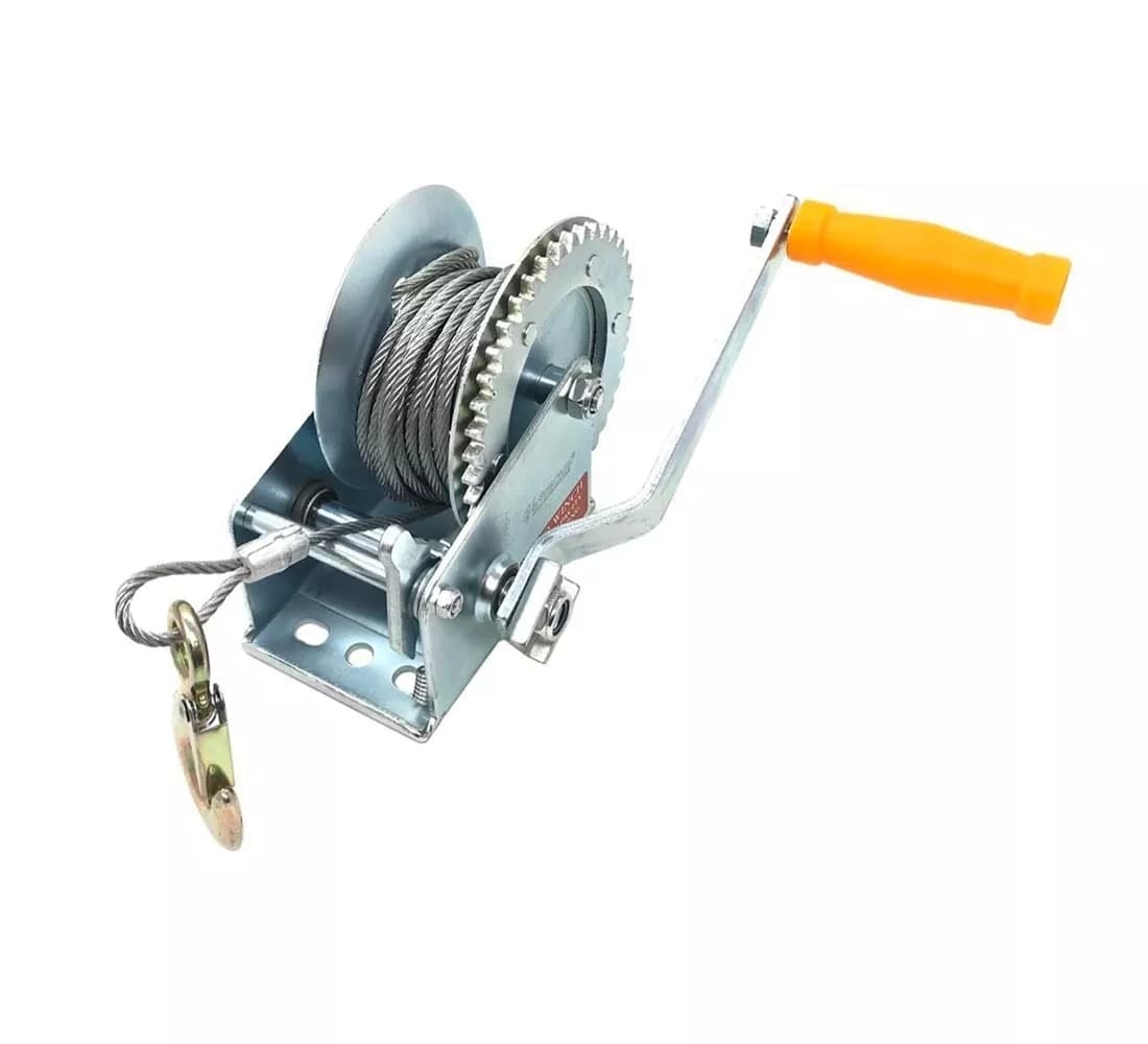 Paranco Montacarichi Verricello Gancio Manuale Argano 2000 Lb Cavo Acciaio 6 Mt - 2