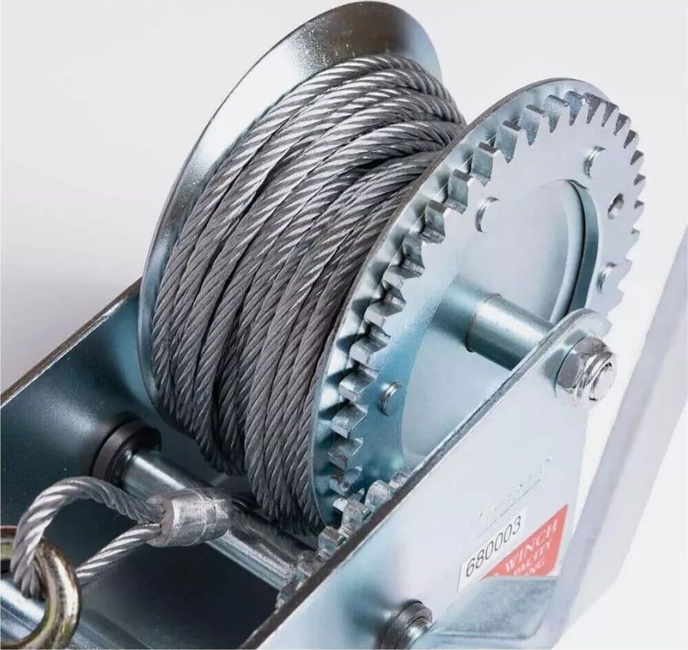 Verricello Manuale Paranco Montacarichi Gancio Argano 1200 Lb Cavo Acciaio 6 Mt - 4