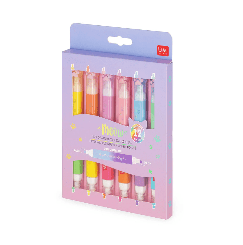 Legami - Set di 6 Evidenziatori Doppia Punta - Meow (MHL0002) - 7