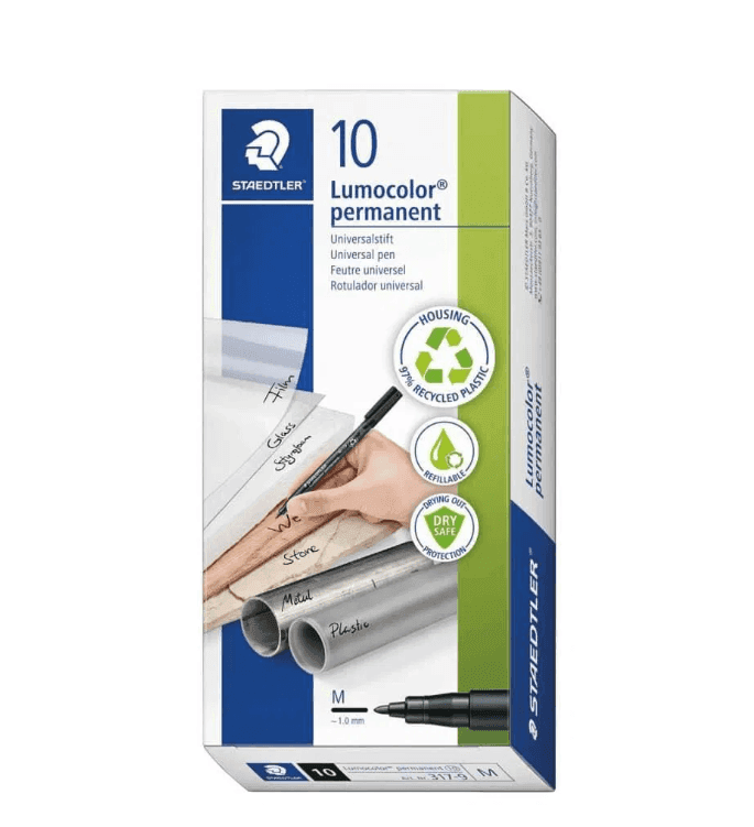 Staedtler - Pennarelli Lumocolor punta media M - Nero (317/9 ) Conf. 10 pz - 3
