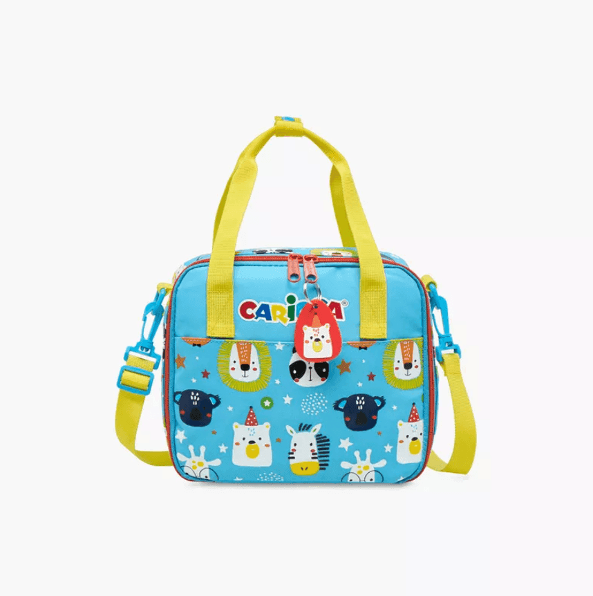 Carioca - Borsa termica Porta Merenda Animal Boy Blu con stampa animalier e chiusura a zip - 2