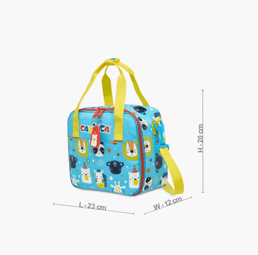 Carioca - Borsa termica Porta Merenda Animal Boy Blu con stampa animalier e chiusura a zip - 3