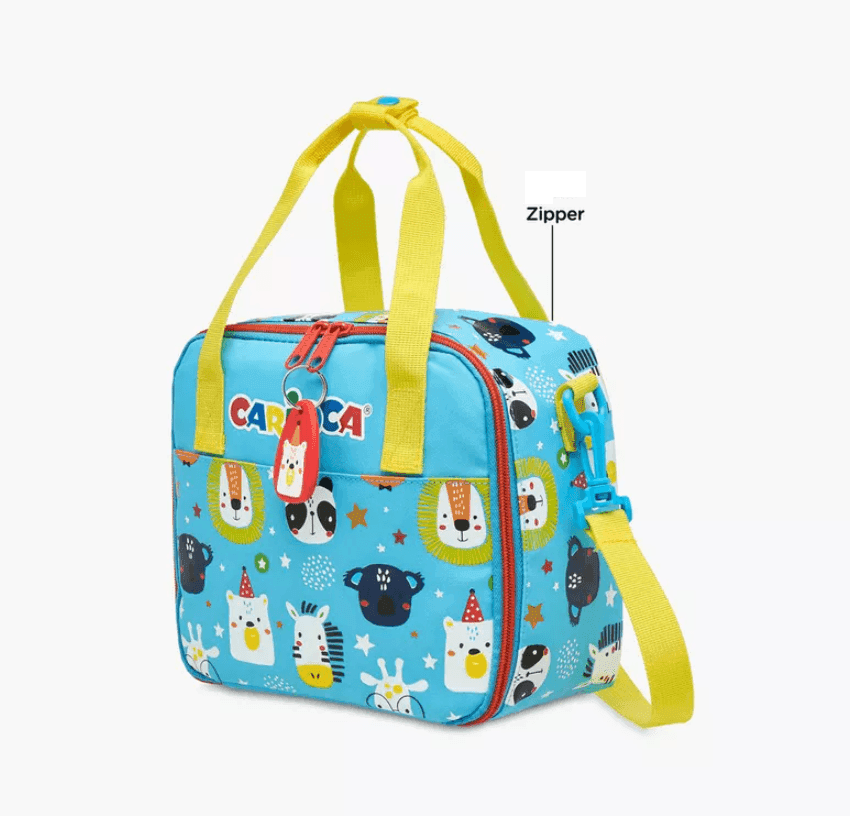 Carioca - Borsa termica Porta Merenda Animal Boy Blu con stampa animalier e chiusura a zip - 6
