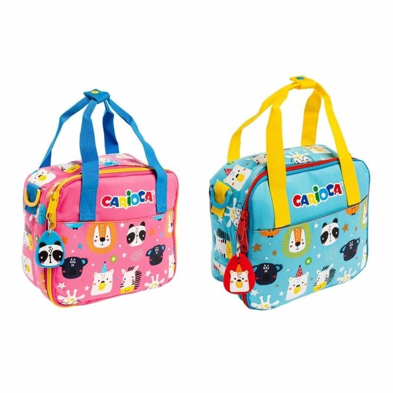 Carioca - Borsa termica Porta Merenda Animal Girl Rosa con stampa animalier e chiusura a zip - 3