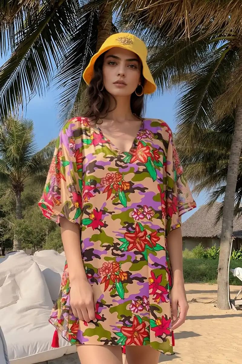 AYFEE | Kimono corto Camouflage &amp; Flowers - 3