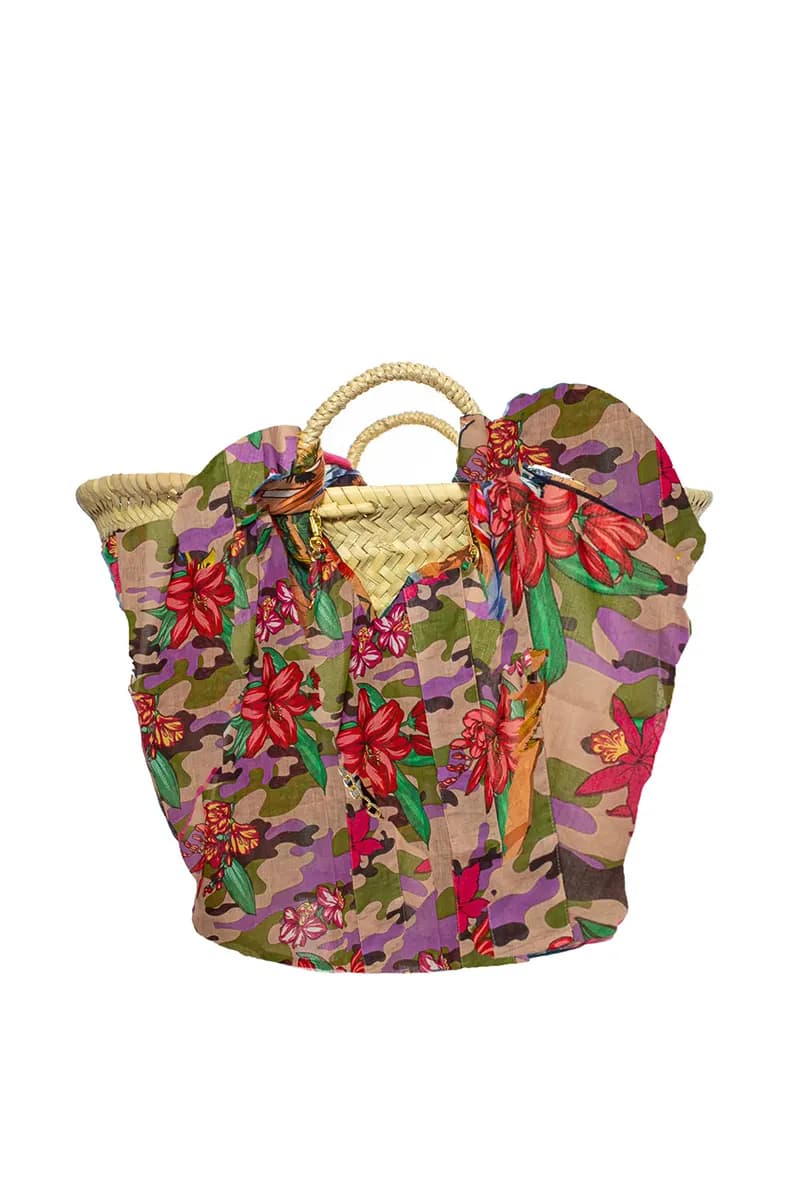 AYFEE | Borsa mare in paglia Camouflage &amp; Flowers - 2