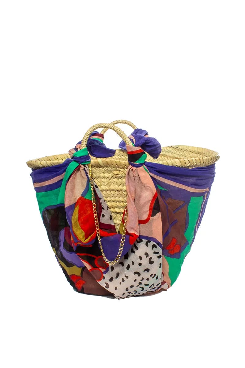 AYFEE | Borsa mare in paglia Abstract Print - 2