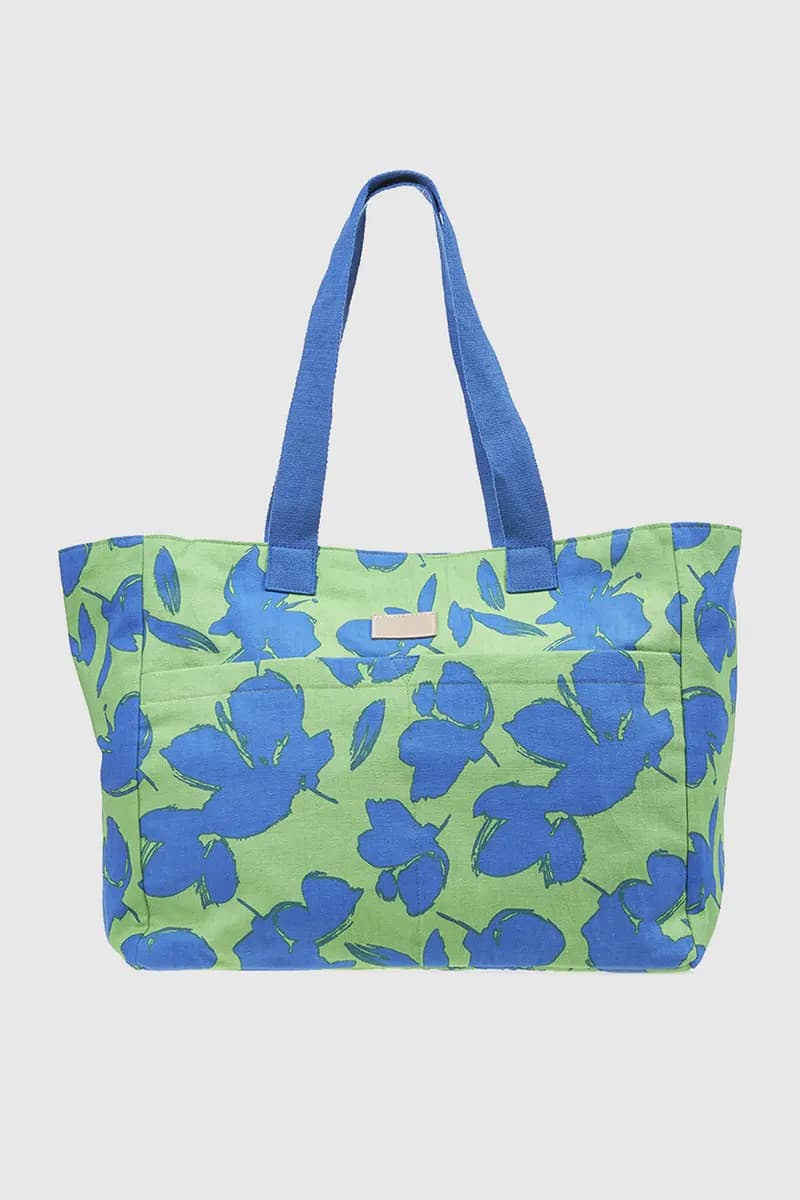 VERDE FASHION | Borsa mare in cotone fantasia floreale - 5