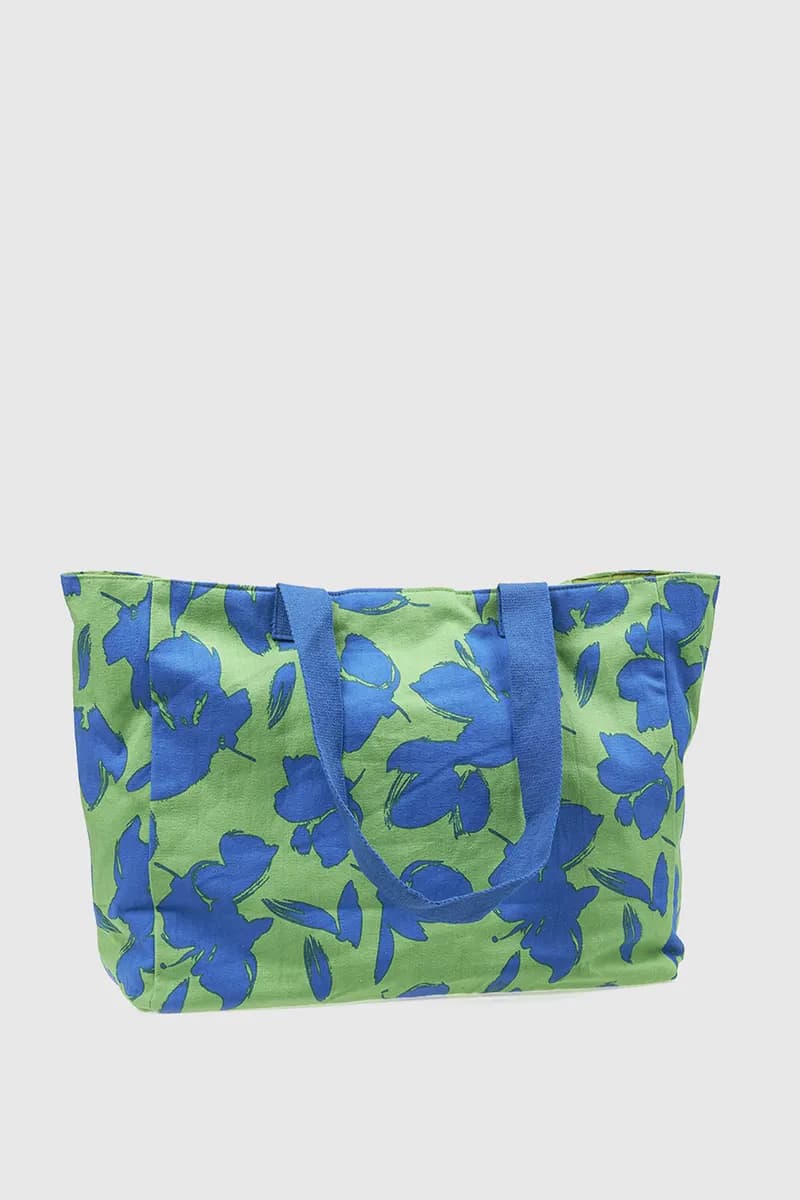 VERDE FASHION | Borsa mare in cotone fantasia floreale - 2