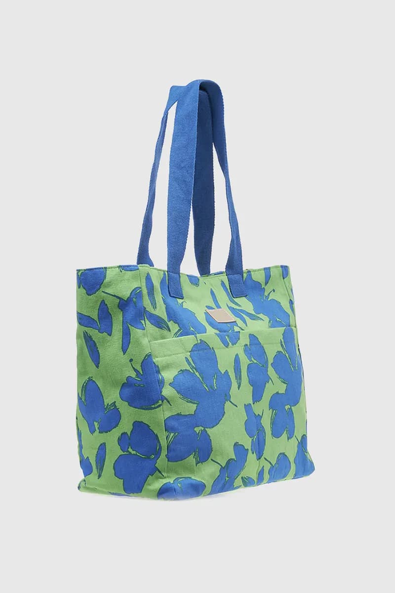 VERDE FASHION | Borsa mare in cotone fantasia floreale - 3