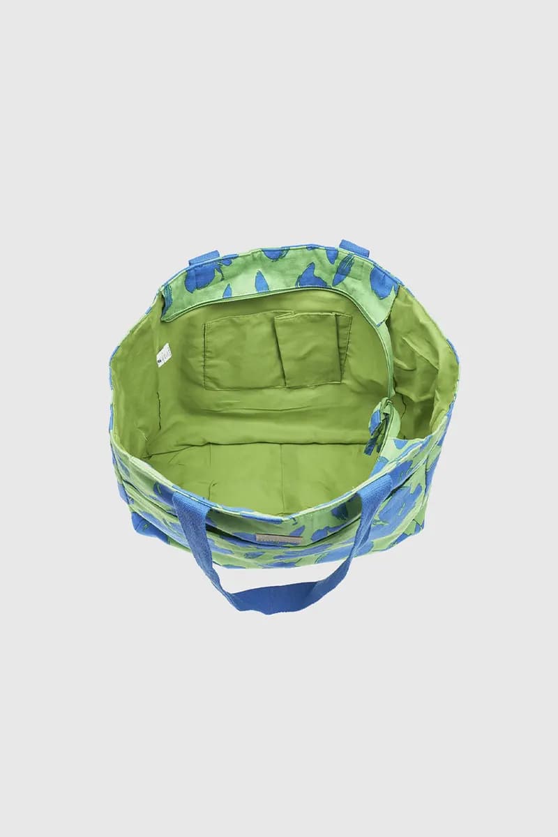 VERDE FASHION | Borsa mare in cotone fantasia floreale - 4
