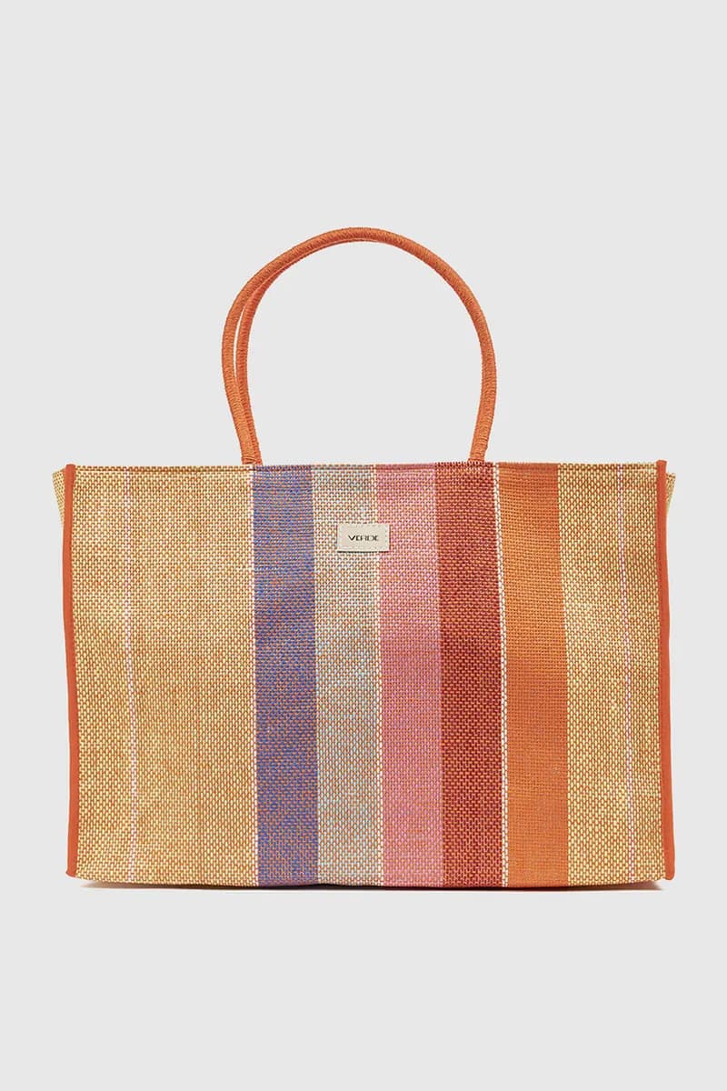 VERDE FASHION | Borsa mare in paglia a righe - 5