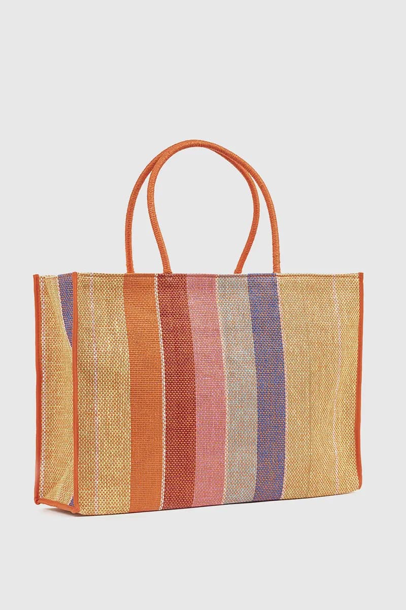 VERDE FASHION | Borsa mare in paglia a righe - 2