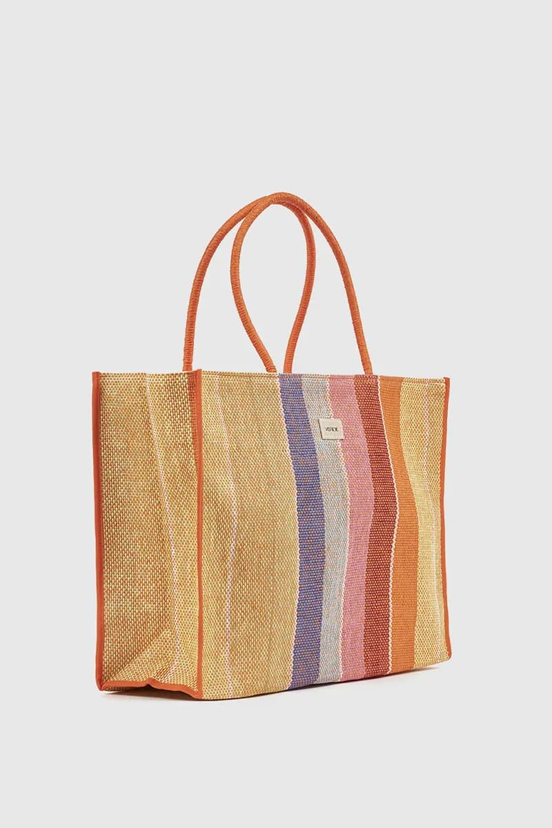 VERDE FASHION | Borsa mare in paglia a righe - 3
