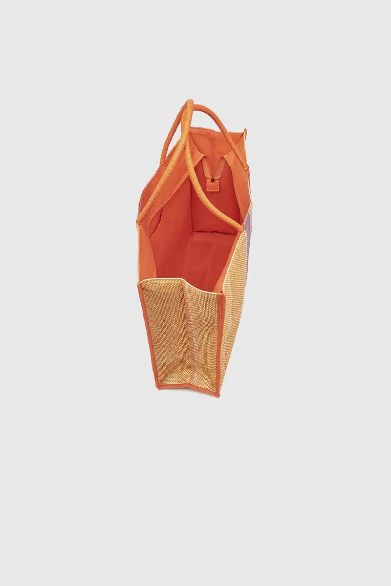 VERDE FASHION | Borsa mare in paglia a righe - 4