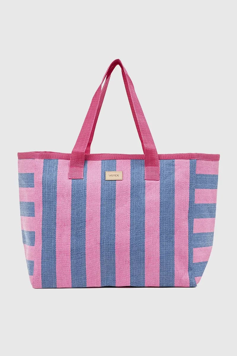 VERDE FASHION | Borsa mare in paglia a righe - 4