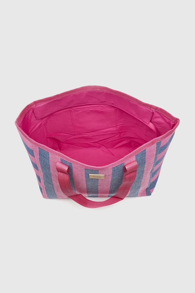 VERDE FASHION | Borsa mare in paglia a righe - 7