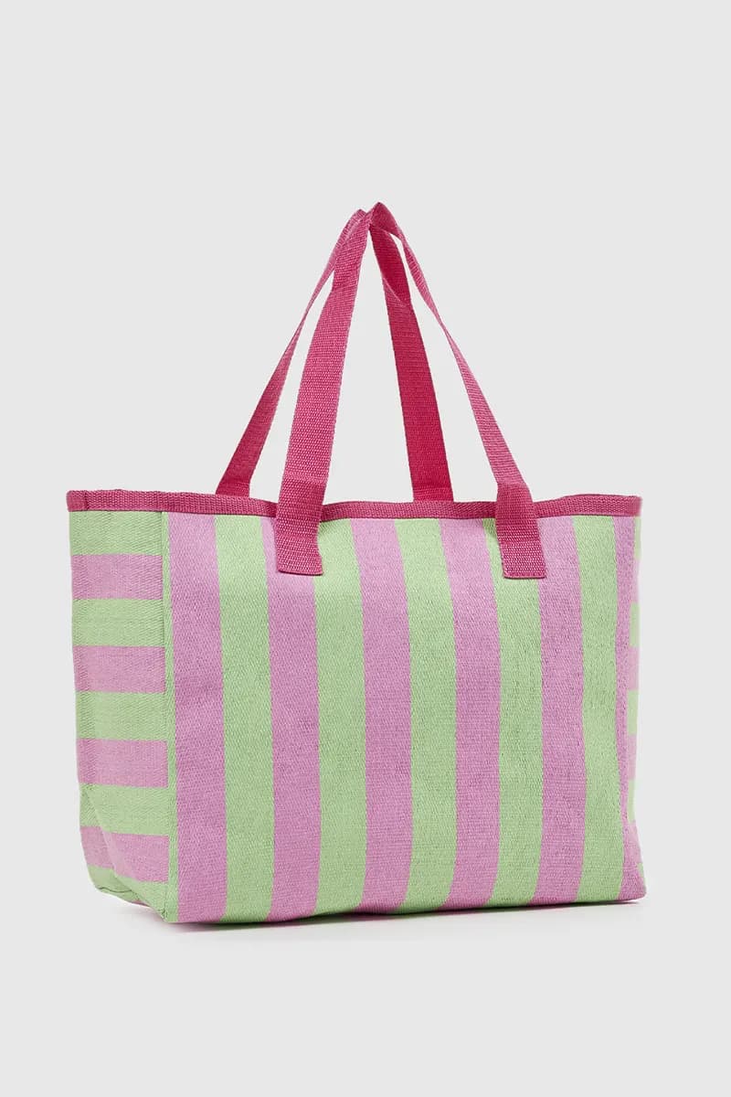 VERDE FASHION | Borsa mare in paglia a righe - 9