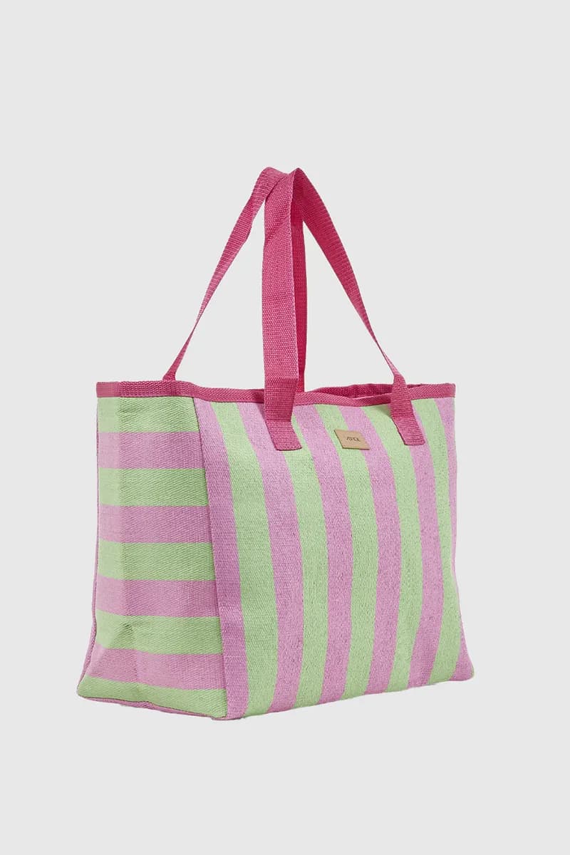 VERDE FASHION | Borsa mare in paglia a righe - 10