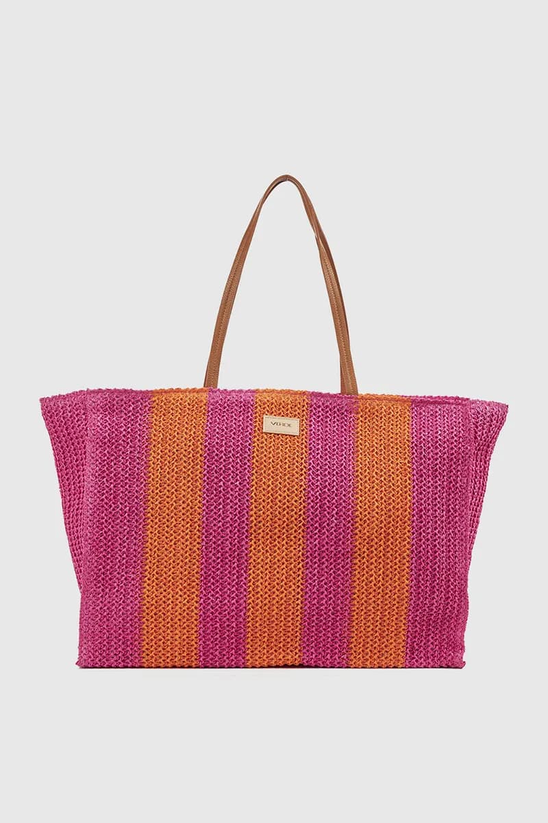 VERDE FASHION | Borsa mare in paglia a righe - 15