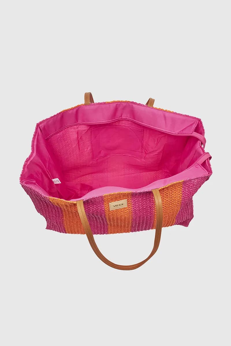 VERDE FASHION | Borsa mare in paglia a righe - 12