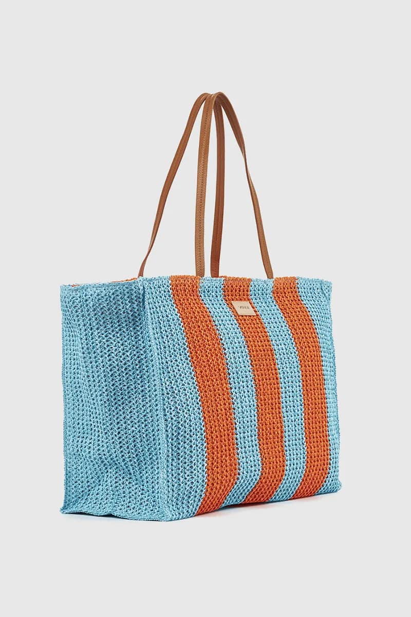 VERDE FASHION | Borsa mare in paglia a righe - 3