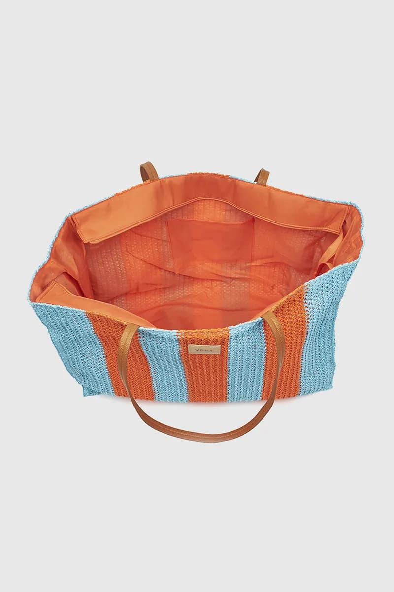 VERDE FASHION | Borsa mare in paglia a righe - 4