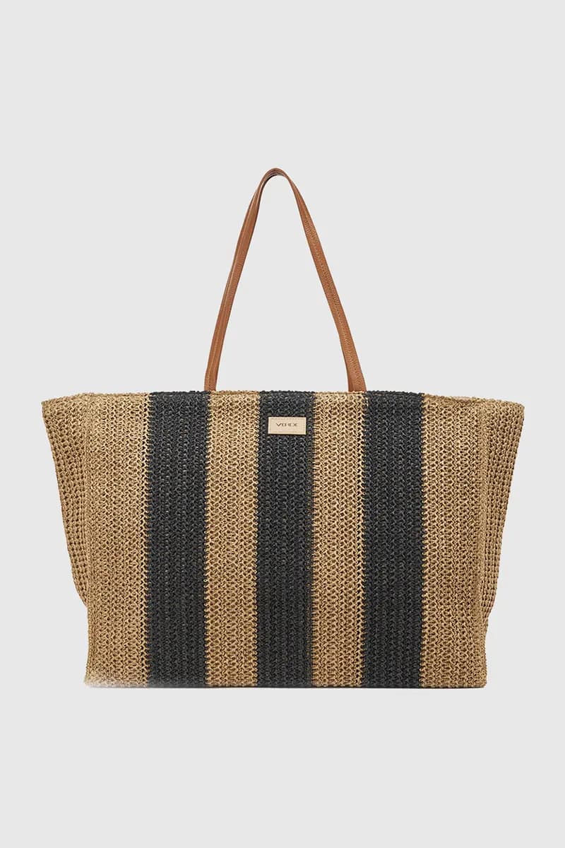 VERDE FASHION | Borsa mare in paglia a righe - 5