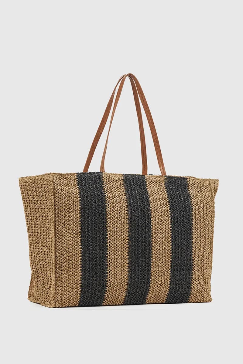 VERDE FASHION | Borsa mare in paglia a righe - 6