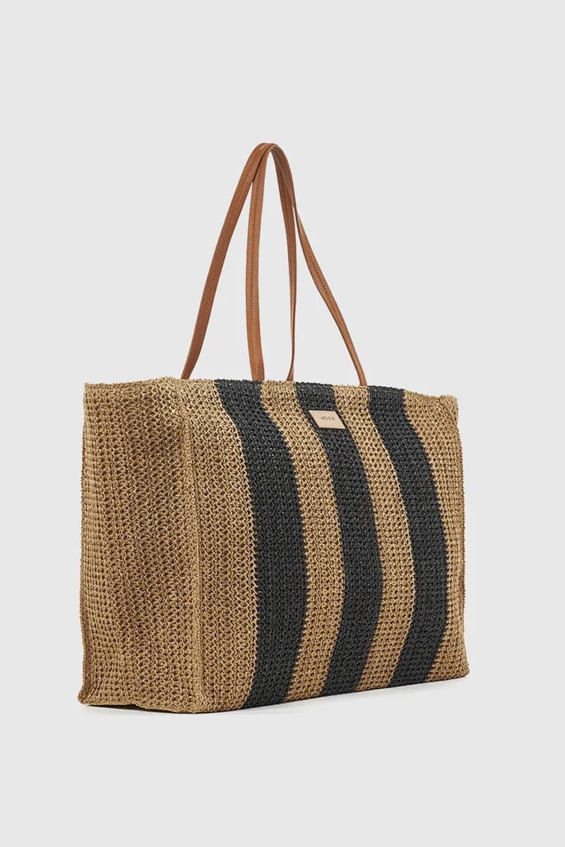 VERDE FASHION | Borsa mare in paglia a righe - 7