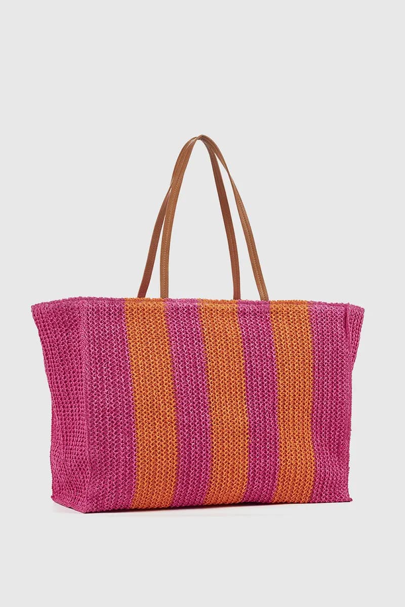 VERDE FASHION | Borsa mare in paglia a righe - 10