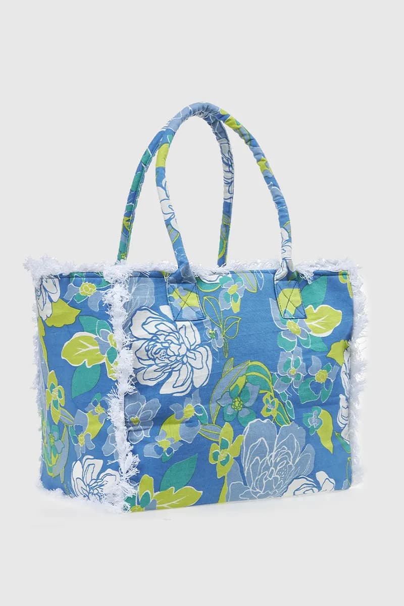 VERDE FASHION | Borsa mare in cotone fantasia fiori - 2
