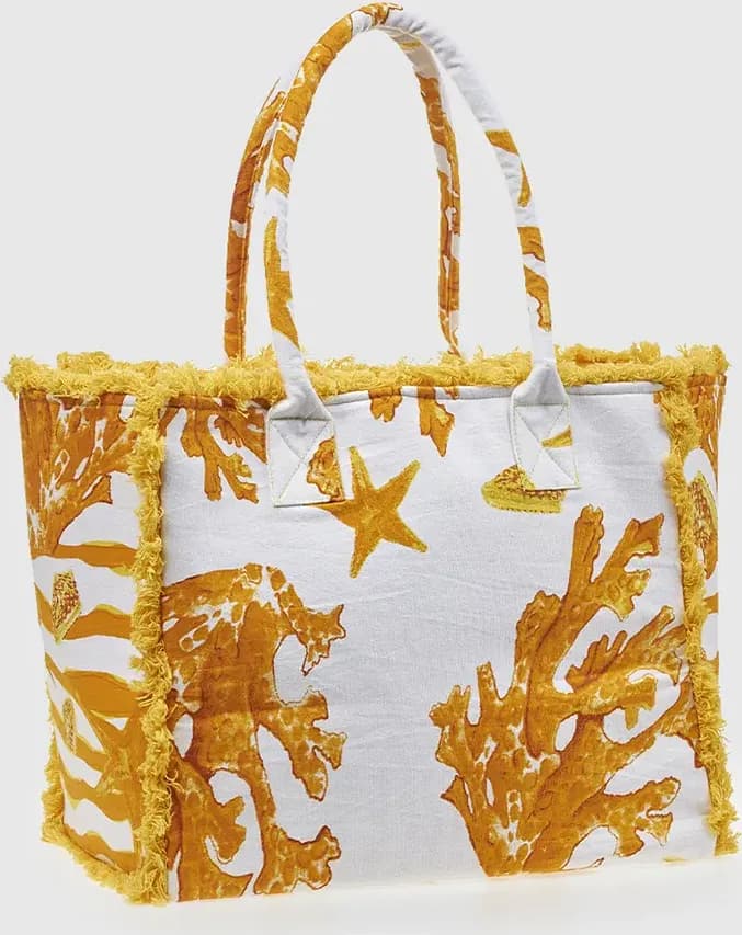 VERDE FASHION | Borsa mare in cotone fantasia coralli - 2