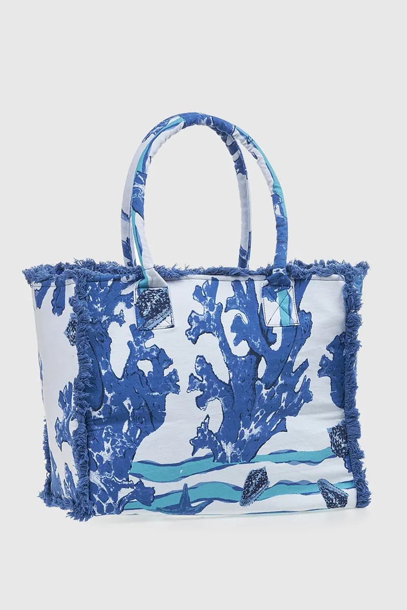 VERDE FASHION | Borsa mare in cotone fantasia coralli - 2