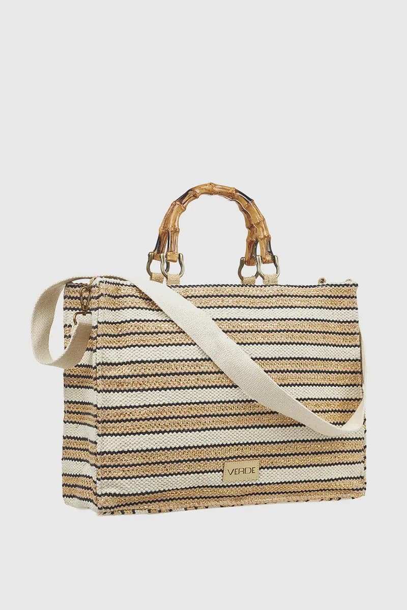 VERDE FASHION | Borsa mare occhio in cotone con tracolla - 2