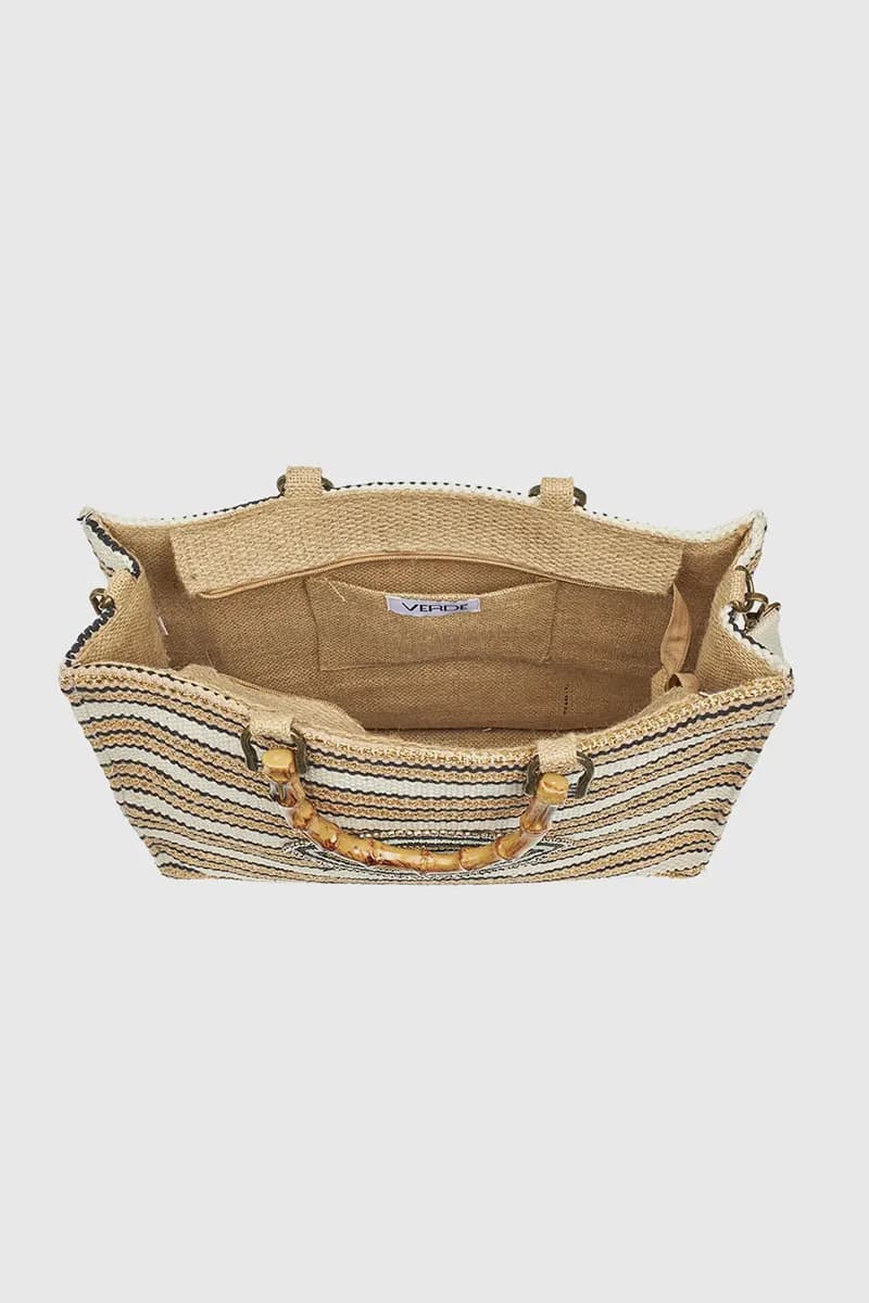 VERDE FASHION | Borsa mare occhio in cotone con tracolla - 4
