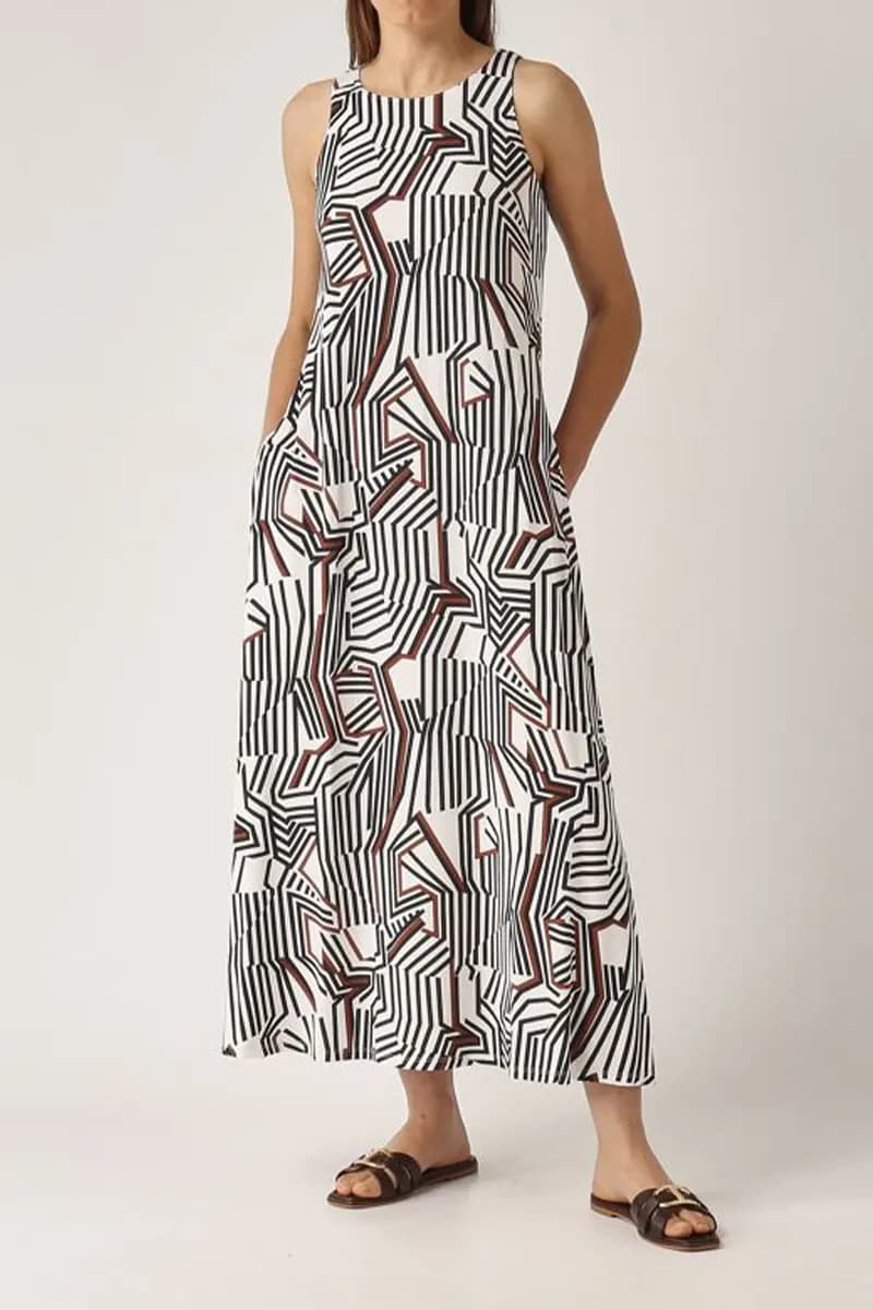 MAX MARA | Abito smanicato in jersey stampa geometrica - 13