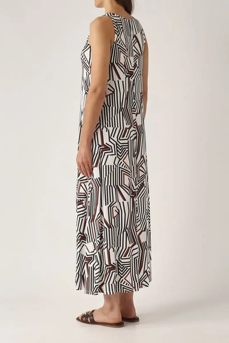 MAX MARA | Abito smanicato in jersey stampa geometrica - 3