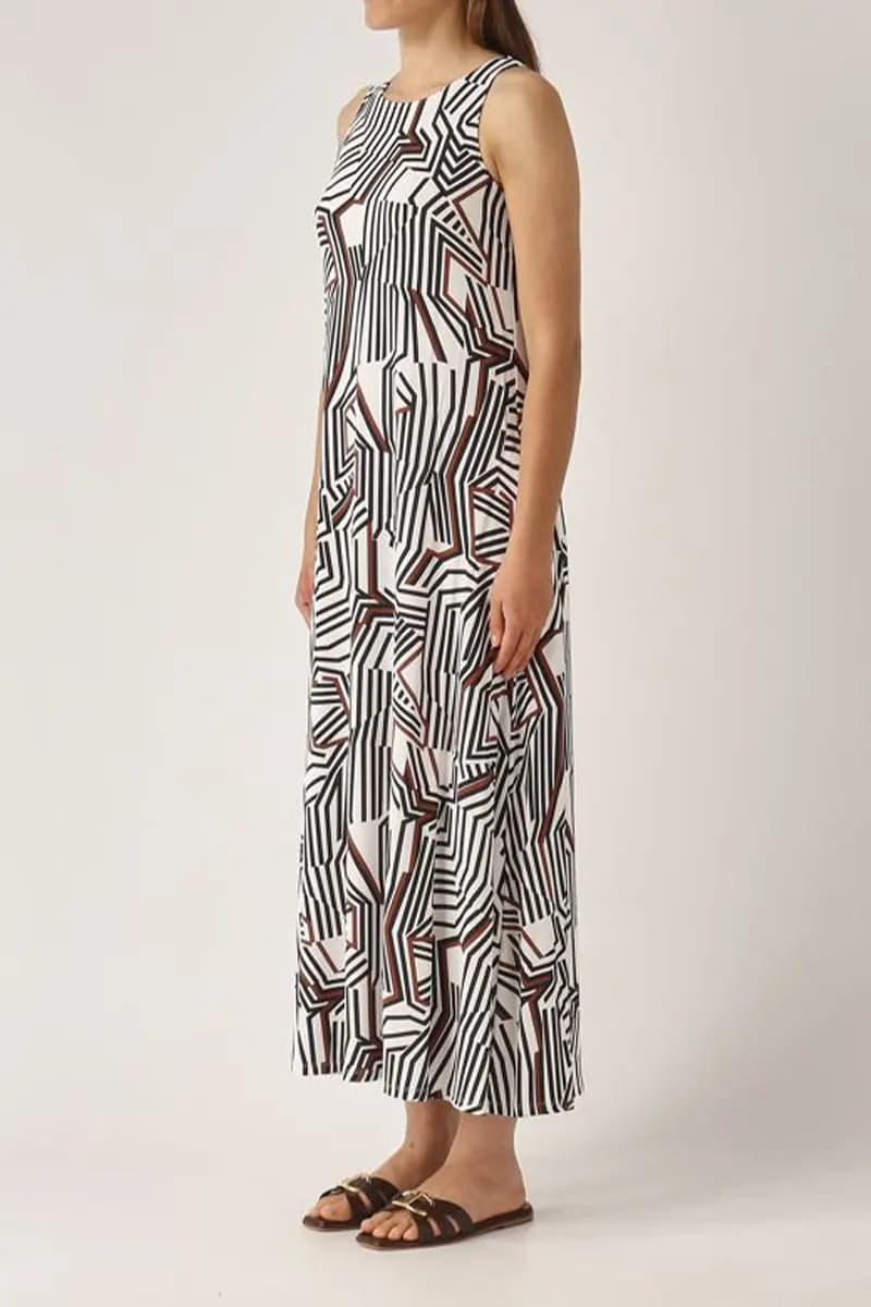 MAX MARA | Abito smanicato in jersey stampa geometrica - 4