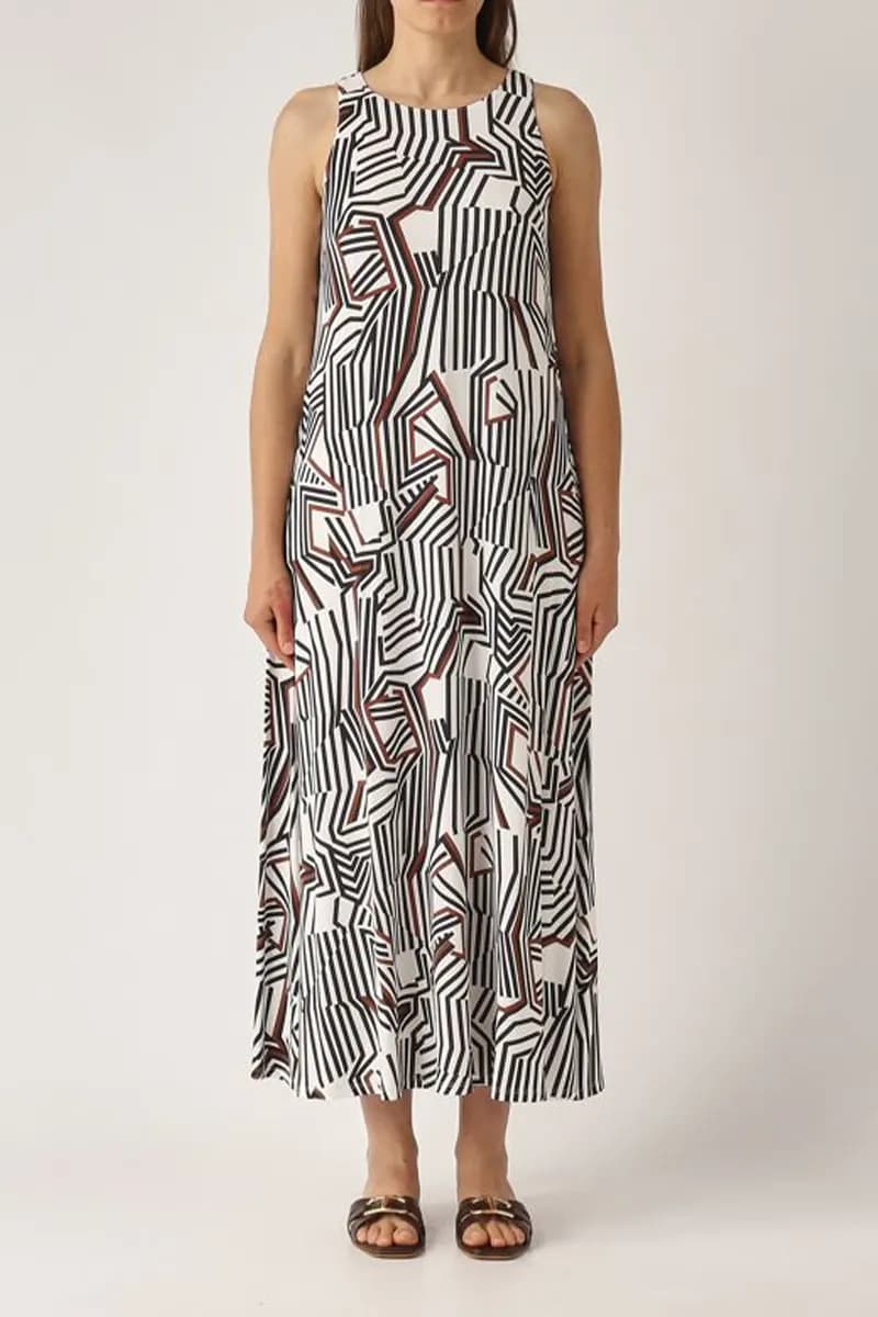 MAX MARA | Abito smanicato in jersey stampa geometrica - 5