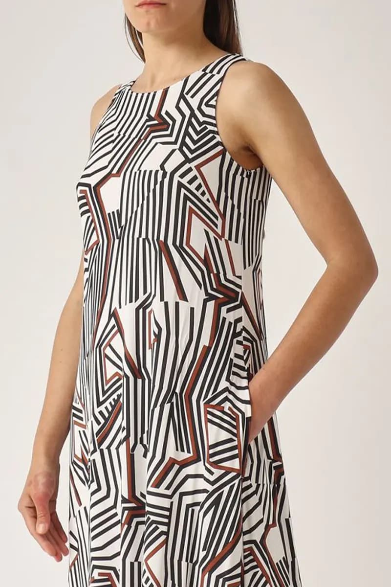 MAX MARA | Abito smanicato in jersey stampa geometrica - 6
