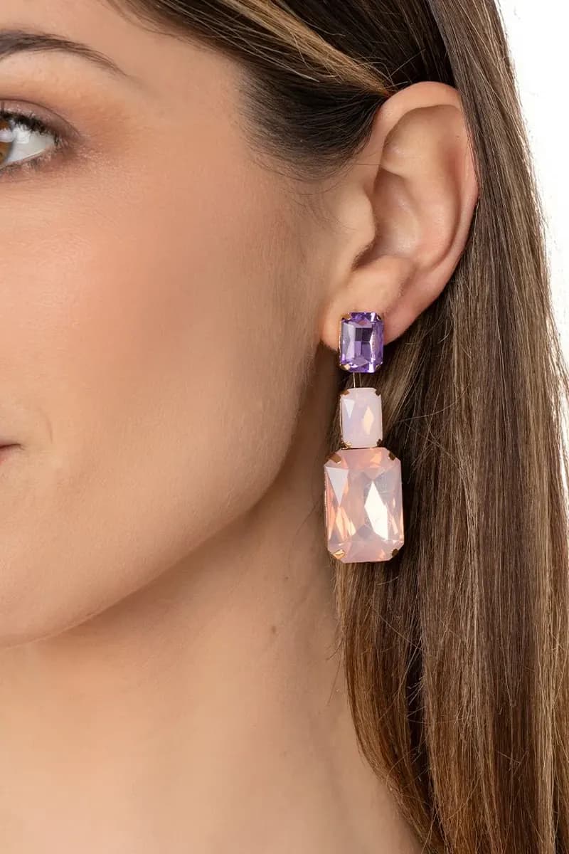 MYA ACCESSORIES | Orecchini pendenti con tre pietre - 3