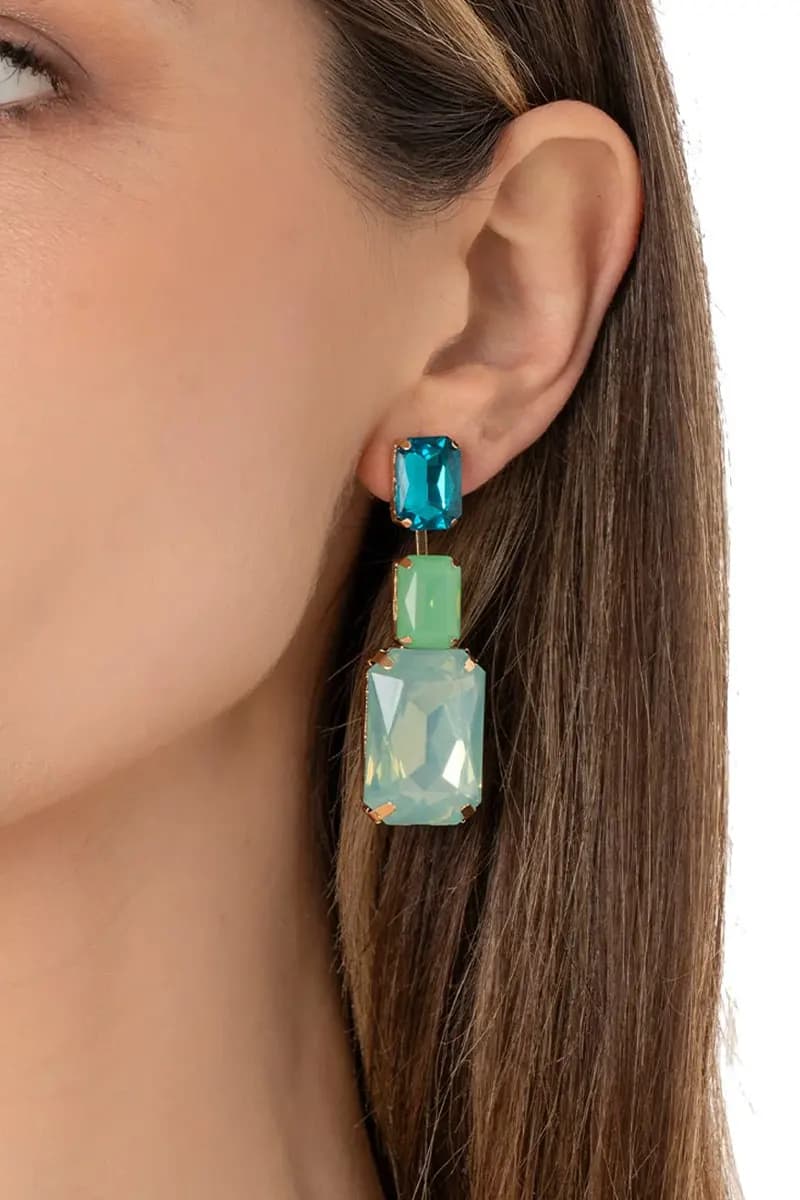 MYA ACCESSORIES | Orecchini pendenti con tre pietre - 3