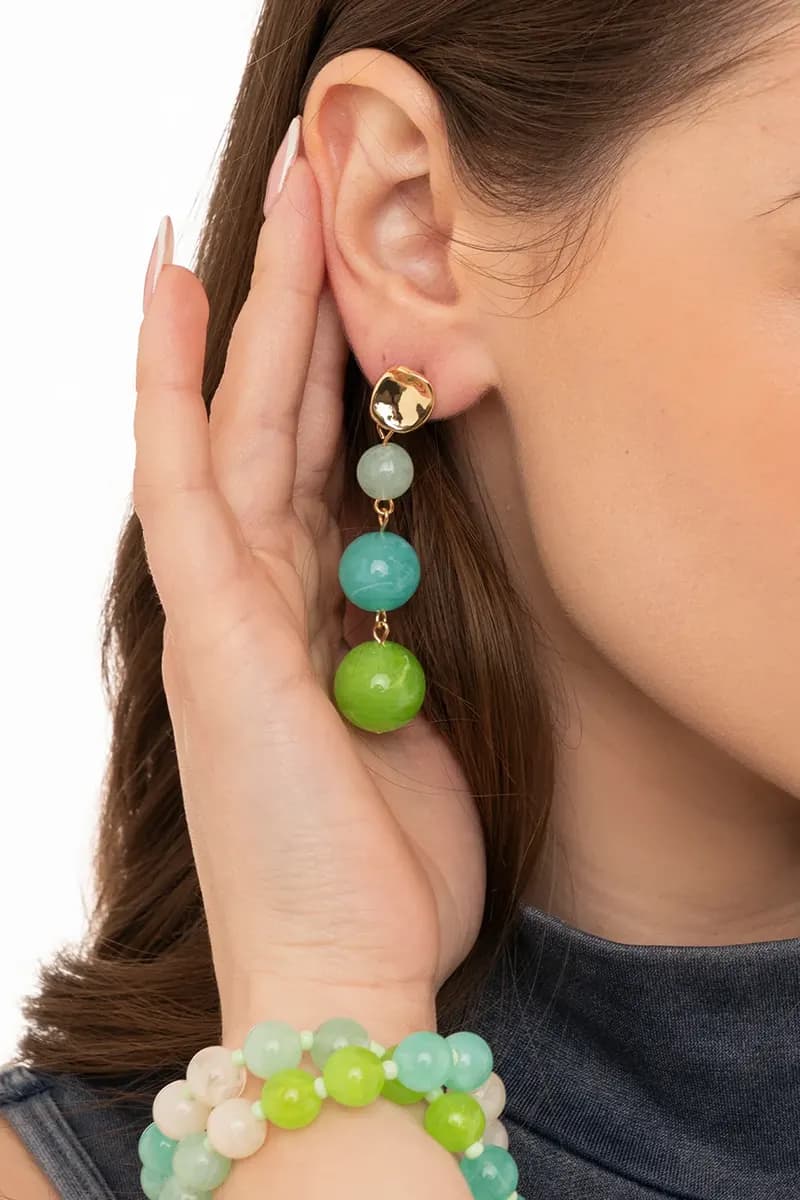 MYA ACCESSORIES | Orecchini pendenti con tripla sfera - 3