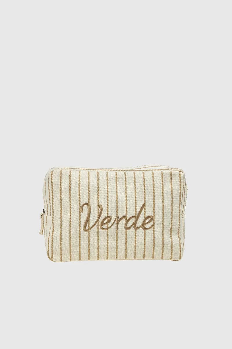 VERDE FASHION | Beauty case in cotone a righe - 1