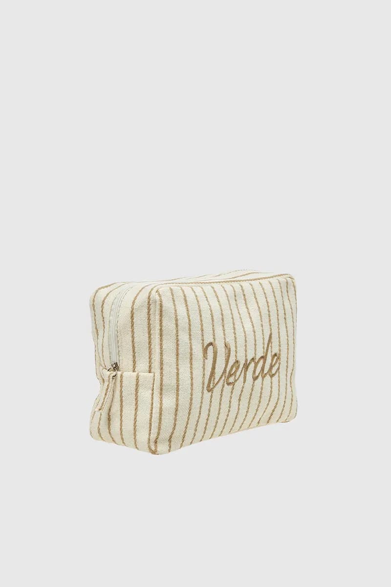 VERDE FASHION | Beauty case in cotone a righe - 3