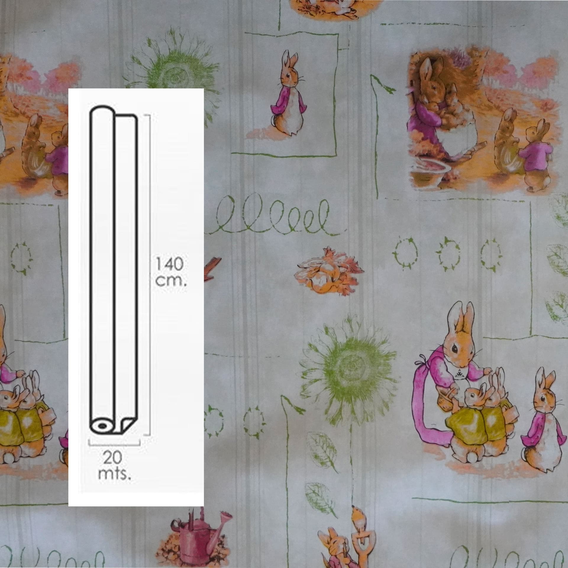 ***MEGA STOCK*** Rotolo da 20 metri (H140cm) di Tovaglia PVC telata cerata Per Casa, Sagre, Pizzerie CONIGLIETTI - 2